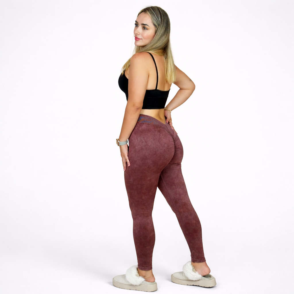 LEGGINS JASPED CORTE V CON PUSH UP
