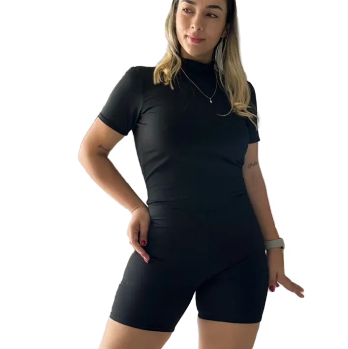 ENTERIZO CORTO MANGA CON PUSH UP