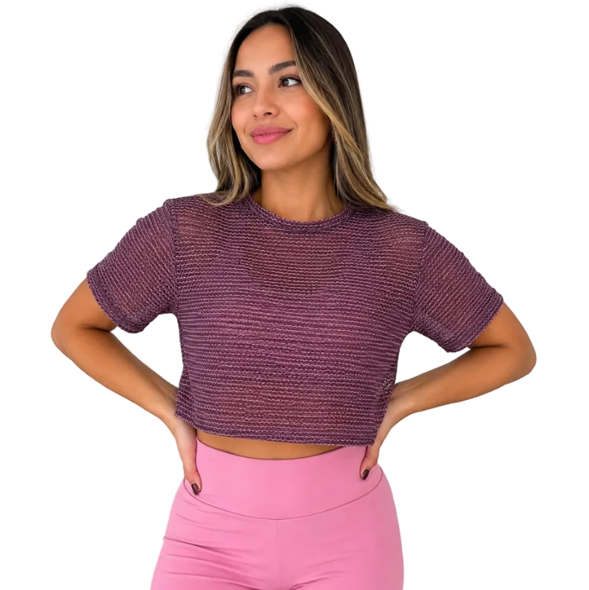 CAMISA OVERSIZE CORTA MALLA