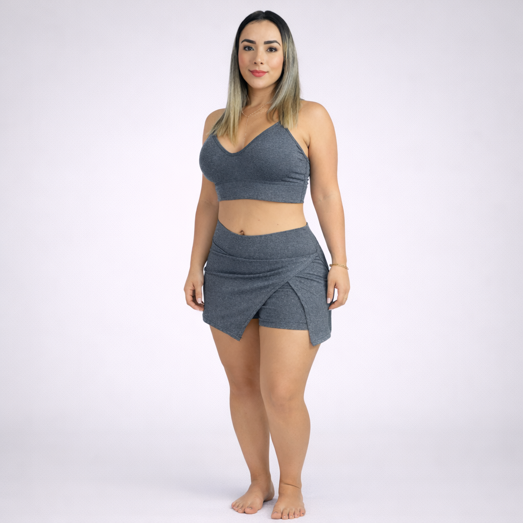 SET FALDA SHORT PICO Y TOP CORAZON