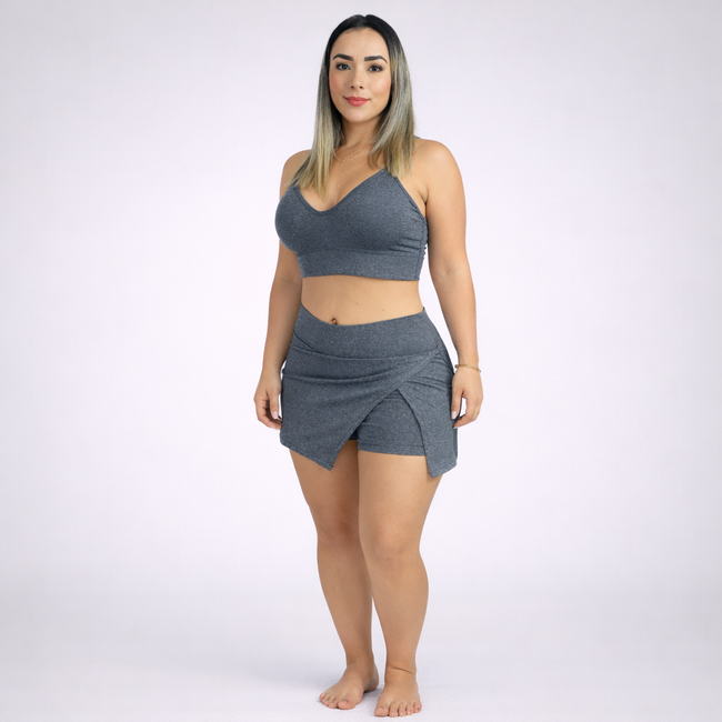 SET FALDA SHORT PICO Y TOP CORAZON