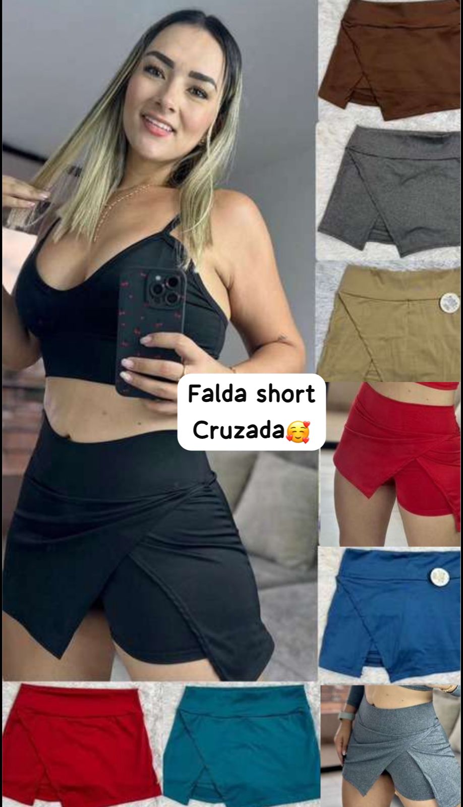 FALDA SHORTS CRUZADA