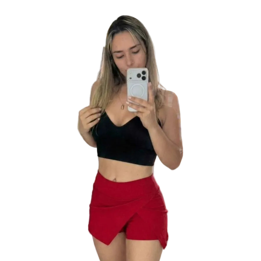 SET FALDA SHORT PICO Y TOP CORAZON