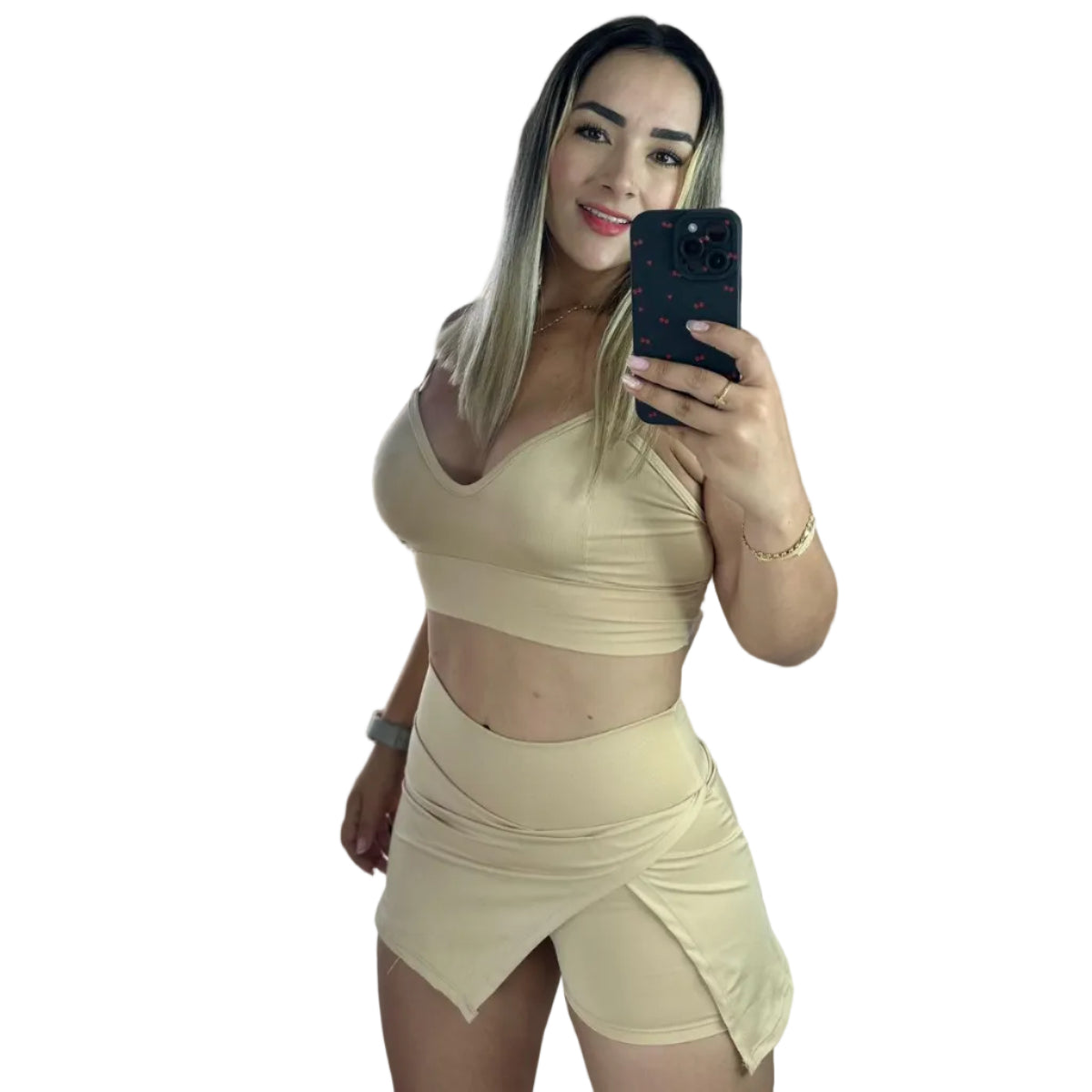 SET FALDA SHORT PICO Y TOP CORAZON