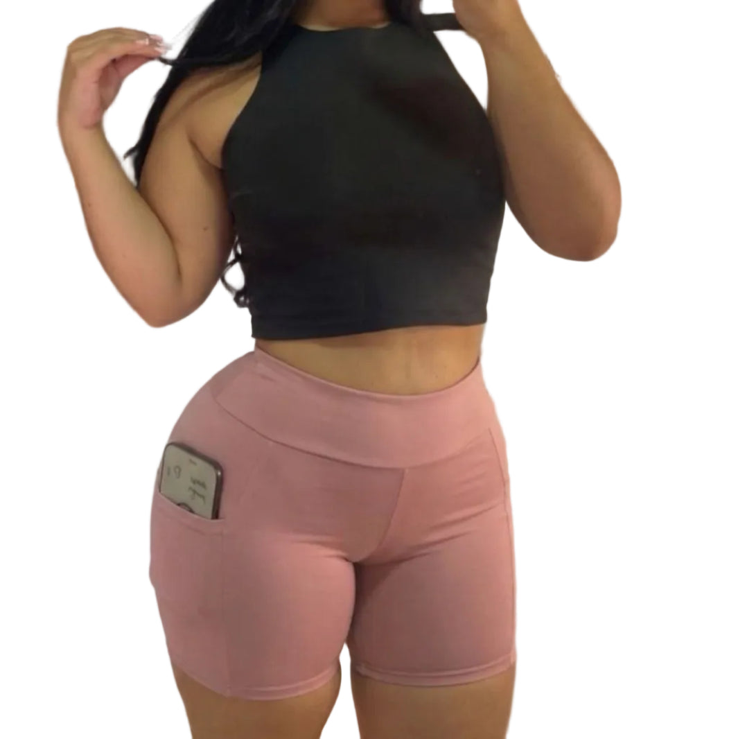 TOP CUELLO/SHORT BOLSILLO