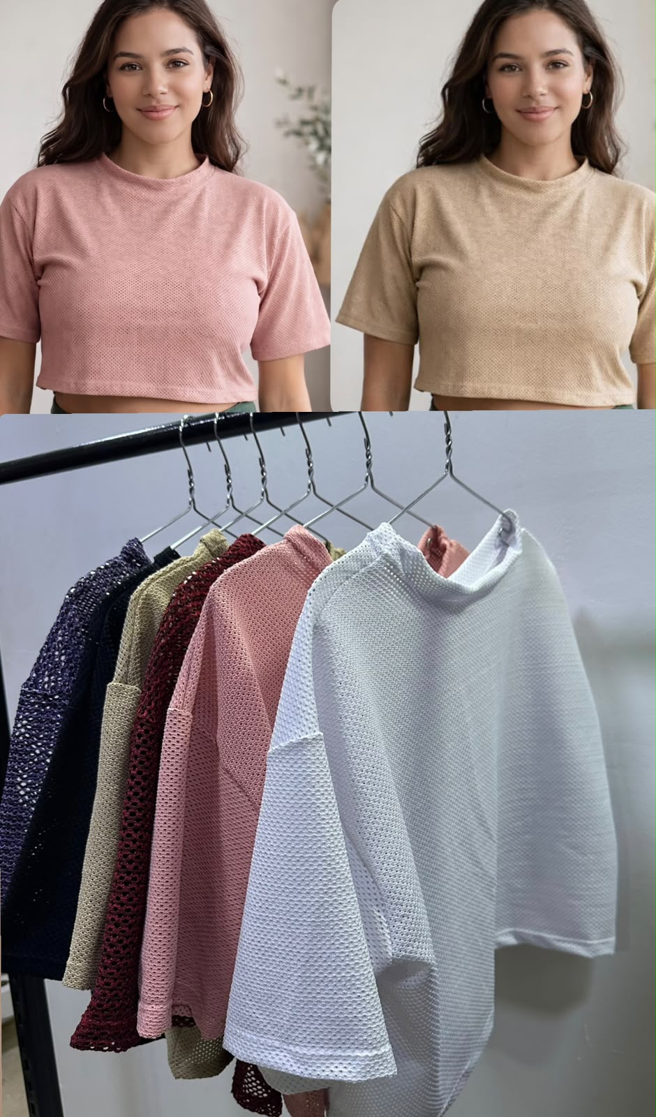 CAMISA OVERSIZE CORTA MALLA
