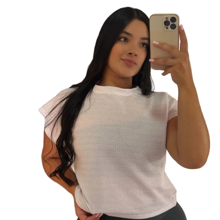 OVERSIZE PERLA CORTA MALLA