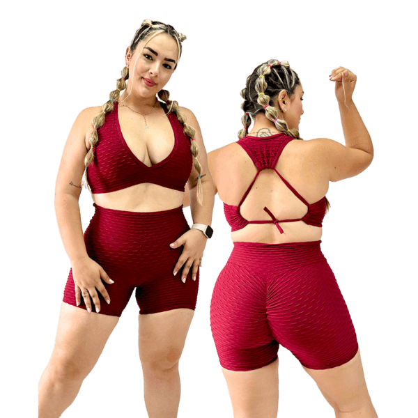 Top Mariposa y Ciclista Push Up Texturizado