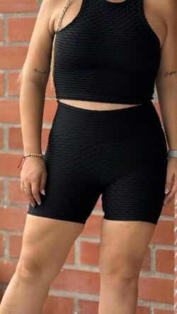 TOP CUELLO + CICLISTA PUSH ́UP - TEXTURIZADO S/M/L